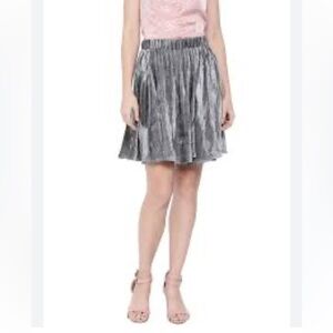 Gypsie Blu Live to be Free Shimmer Diva Crushed Grey Skirt Sz Large Boho